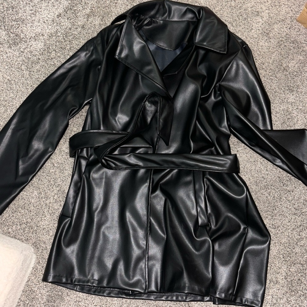 Faux leather dress